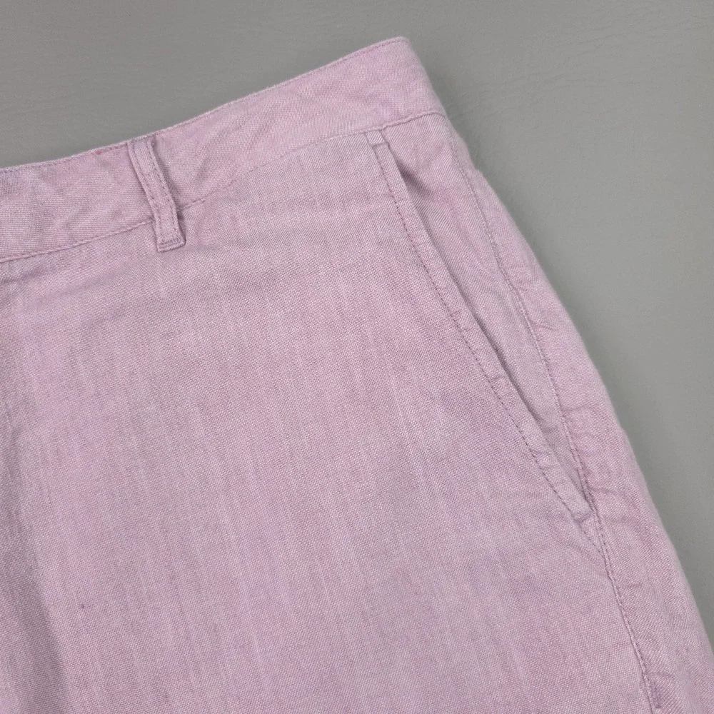 Faherty Shorts Mens 36 Pink Linen Cotton Stretch‎ Chino 7 Inch Summer Casual